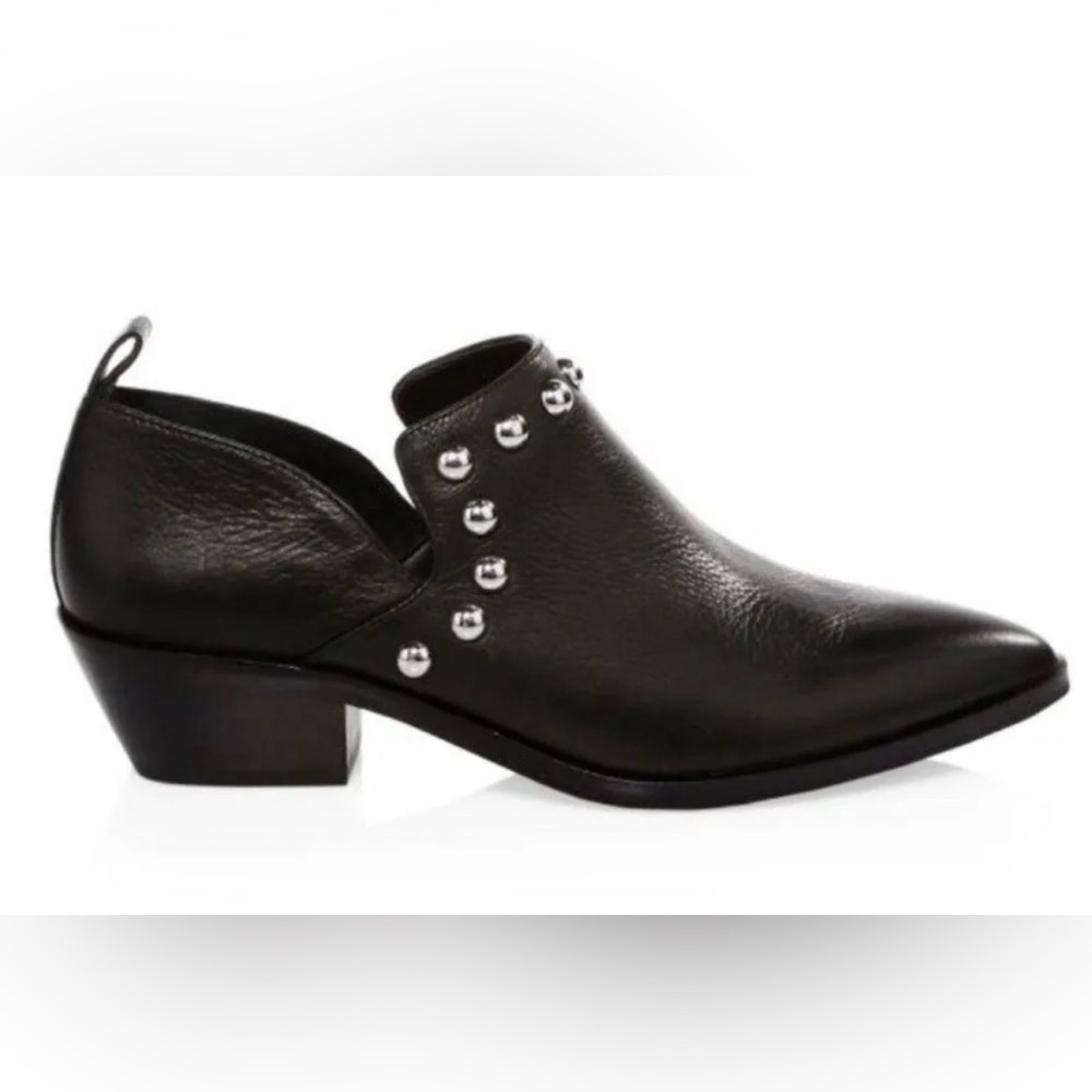 Rebecca Minkoff Katen Notched Black Studded Leather Booties